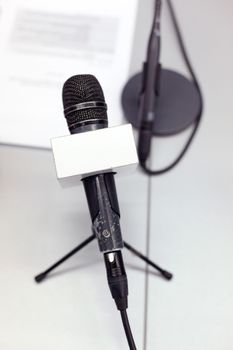 Microphone at news conference