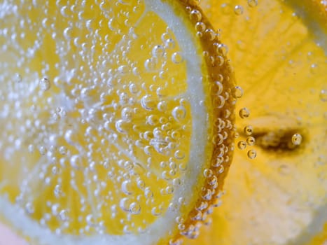 Lemon Slice in Clear Soda Water