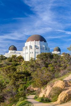 Historic Griffith Observatory in the Hollywood Hills of Los Angeles, California.
