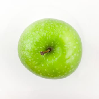 Fresh green apple isolated on white background.