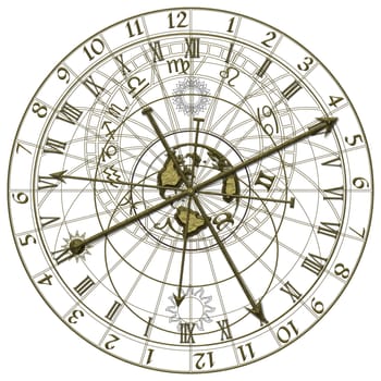 Image of the metal astronomical clock
