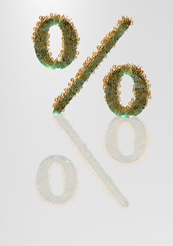 The big sign of percent consisting of a set of small signs of percent.