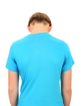 Back View of the Teenager isolated on the white background