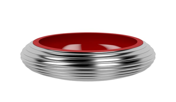 Metal fruit bowl isolated on white background
