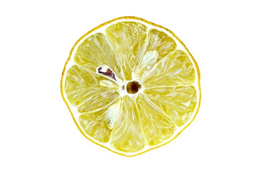 Drawing of a lemon isolated on white background