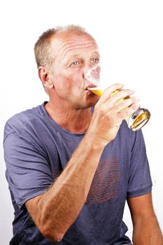 Man drinking his beer