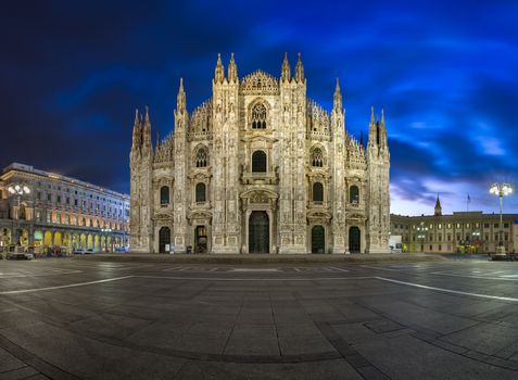 Milan Cathedral (Duomo di Milano) and Duomo Square in the Morning, Milan, Italy