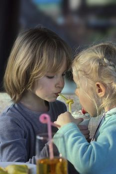 Two girls are eating