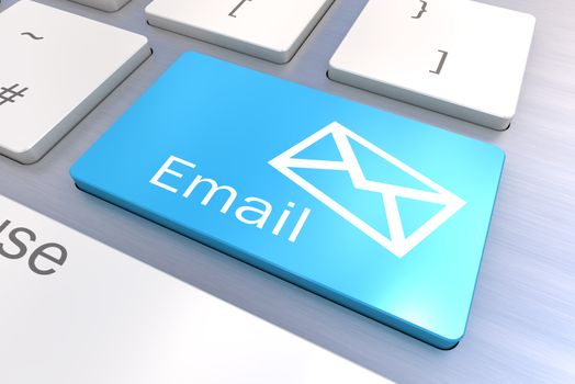 A Colourful 3d Rendered Illustration showing a Email Concept Keyboard