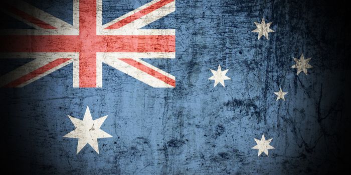 A Colourful Grunge style Australian Flag Illustration