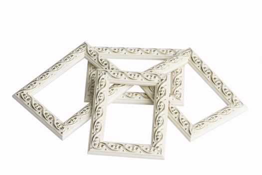 Set of white photo frames