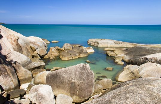 Beautiful stones on Lamai beach, Koh Samui, Thailand