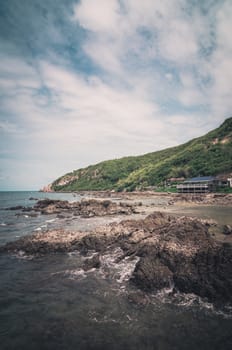 Green island and sea nature landscape in Thailand vintage