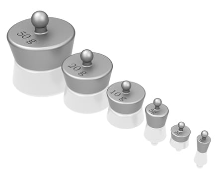 3d generated picture of some different weights