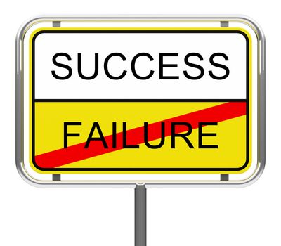 3d generated picture of a "succcess and failure" concept