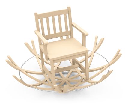 3d generated picture of an extraordinary rocking chair