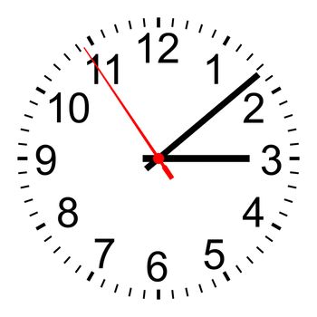 3d generated picture of a simple clock isolated on white