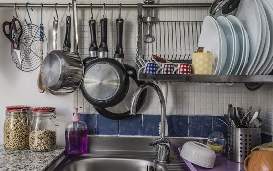 kitchen sink in a mess