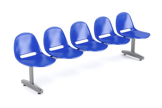 Waiting room chairs on white background