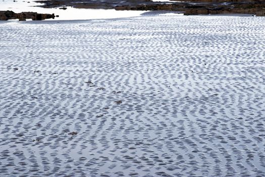 wet ripples of sand on the beach in Beal county Kerry Ireland