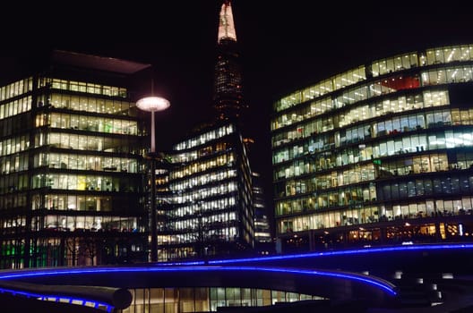 Modern City Buildings by Night