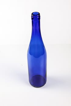 Blue Alcohol Bottle Isolated on a White Background