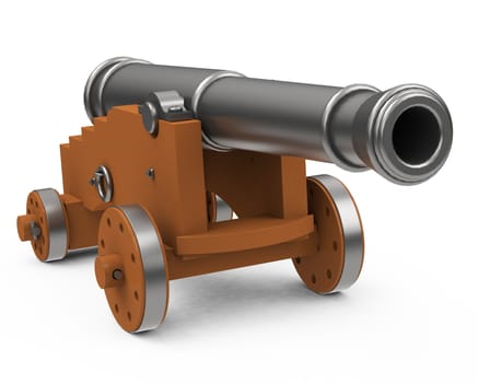 3d generated picture of a cannon on a white floor