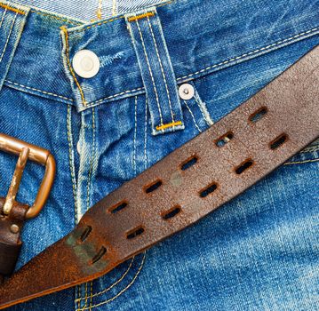 blue jeans with vintage belt