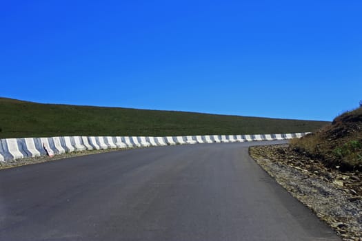 Mountain highway and landscape. North Caucasus travel.