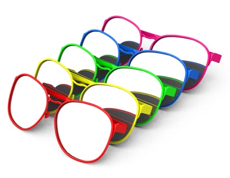 3d generated picture of colorful sunglasses