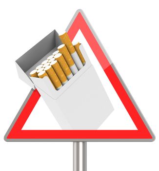 3d generated picture of a cigarette box sign