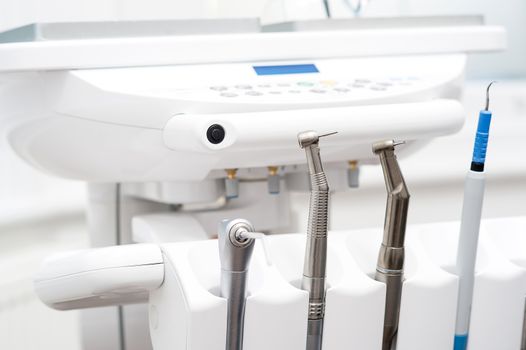 Dentist tools inside a dental clinic