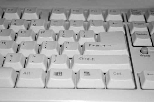 monochrome picture of computer keyboard keys