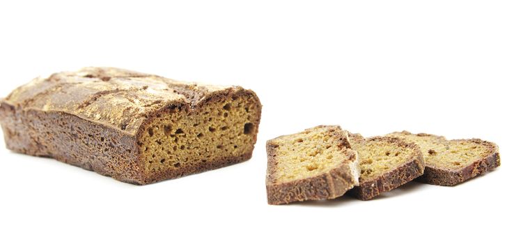 Rye home-baked bread yeast-free on sourdough with useful additives   