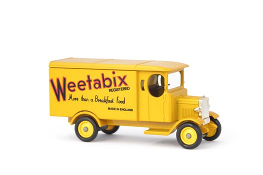 Vintage Lledo manufactured 1931 Morris delivery truck with Weetabix breakfast cereal livery