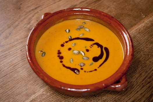 cooking pumpkin soup