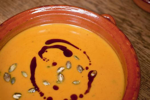 cooking pumpkin soup