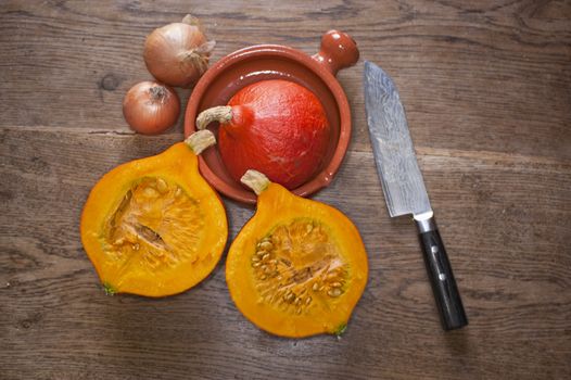 cooking pumpkin soup