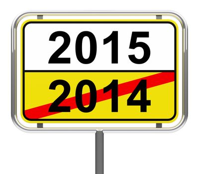 3d generated picture of a 2015 sign