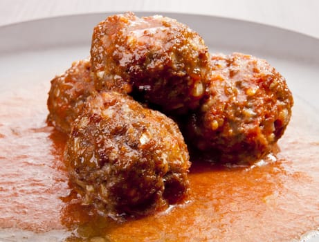 Fried Meatballs with the tomato sauce