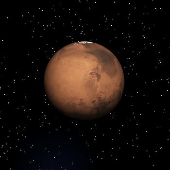 Digital Illustration of Planet Mars