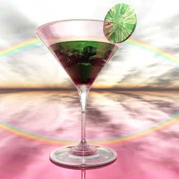 Digital Illustration of a Cocktail Glass