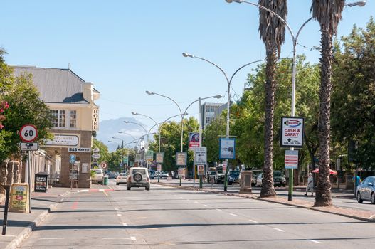 OUDTSHOORN, SOUTH AFRICA - JANUARY 2, 2015: Early morning street scene. The town is the economic center for the ostrich industry