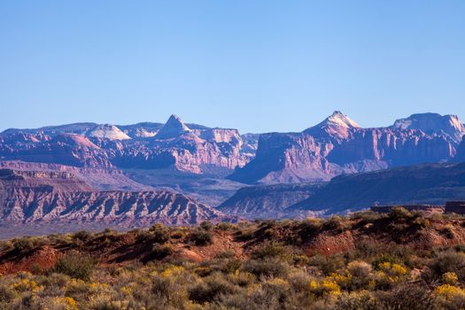 Zion National Park seen from route 59 near Hurricane