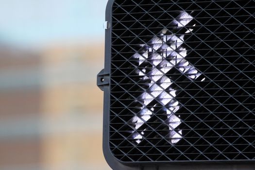 Pedestrian signal that shows you can walk.