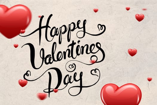 Composite image of valentines message with hearts