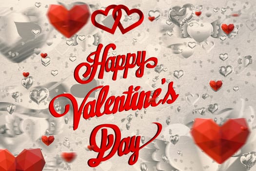 Composite image of valentines message with hearts