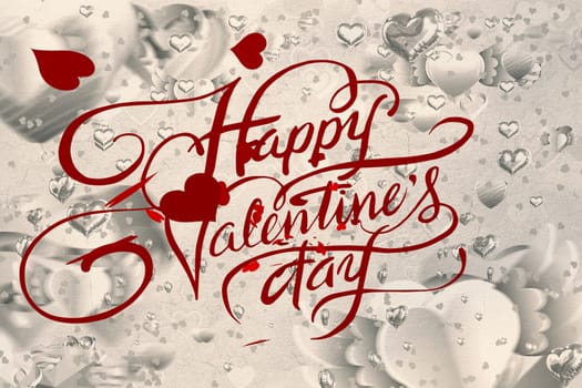 Composite image of valentines message with hearts