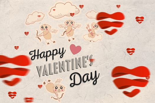 Composite image of valentines message with hearts