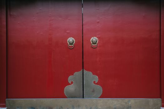 Chinese antique door in Beijing Hutong